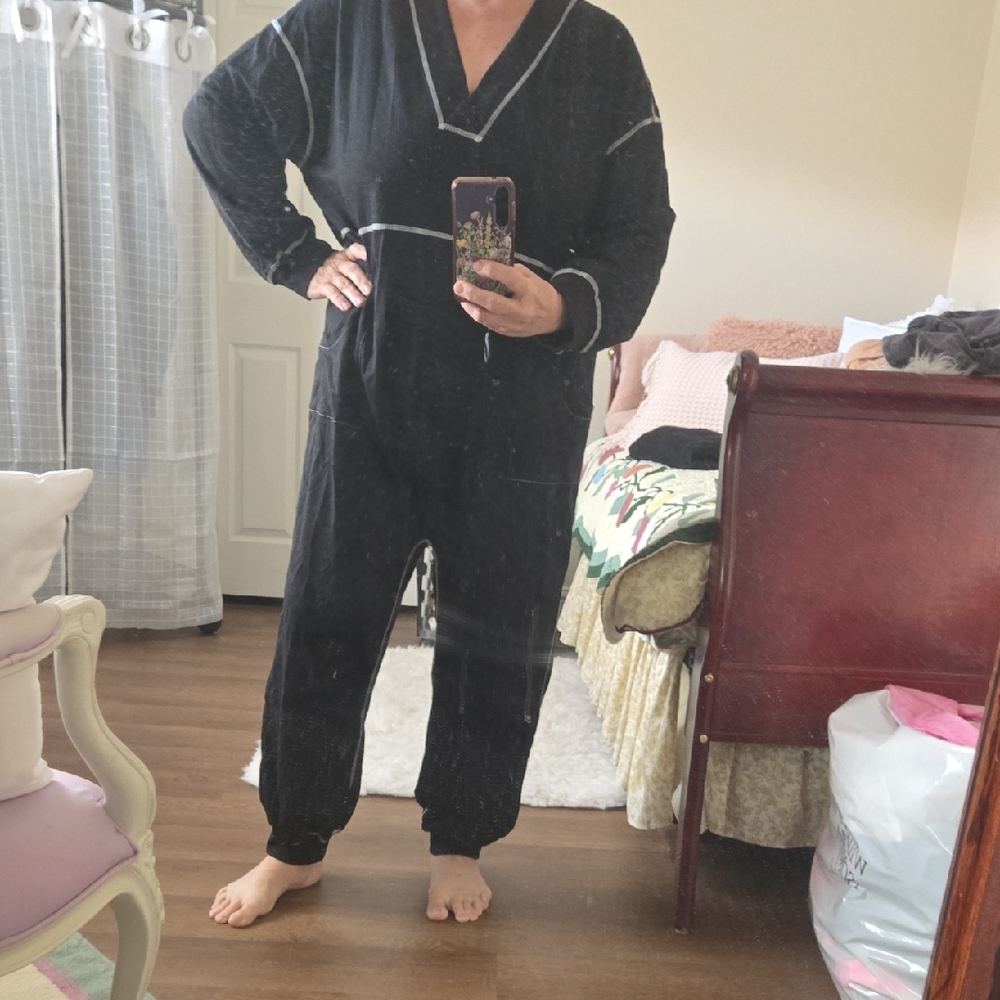NATURAL LIFE Black V-Neck Jumpsuit